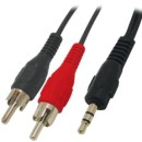 3.5MM STEREO PLUG TO 2 x RCA MALE  3,50 mtr