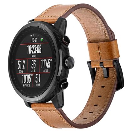 Tech-Protect Herms Leather Band Brown - Xiaomi Amazfit 2/2S Stra