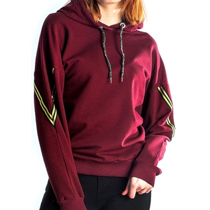 Paco & Co Wmn's Graphic Hoodie 96307 Wine