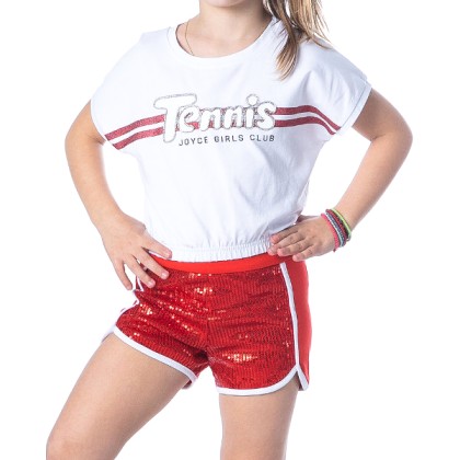 Joyce Girls Shorts Set 201355 White Red