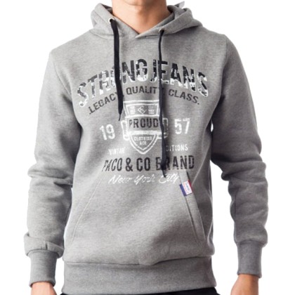 Paco & Co Men’s Graphic Hoodie 8570 Grey