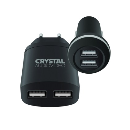 Crystal Audio Φορτιστής Αυτοκινήτου CP2-2.4 Charger's kit - 5V /