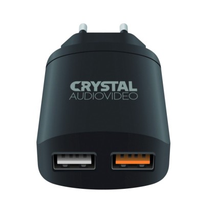 Crystal Audio Dual USB Wall Charger QP2-3/QC3.0