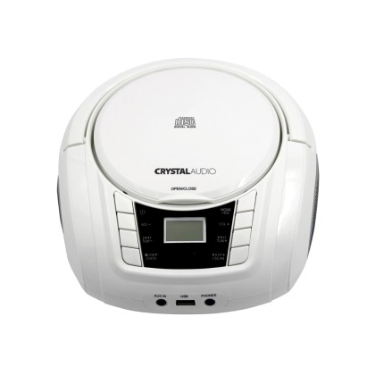 Crystal Audio Φορητό Ράδιο-CD MP3/USB BMBU2W White Μέχρι 3 άτοκε
