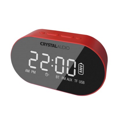 Crystal Audio Speaker Alarm Clock Radio BTC1R Red