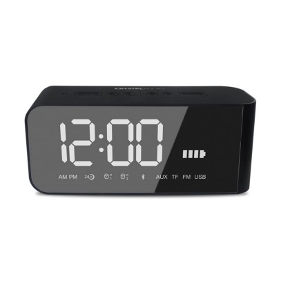 Crystal Audio Speaker Alarm Clock Radio BTC2K Black