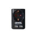Crystal Audio Μονόπριζο + 2xUSB SU-1 Black
