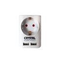 Crystal Audio Μονόπριζο + 2xUSB SUW-1 White