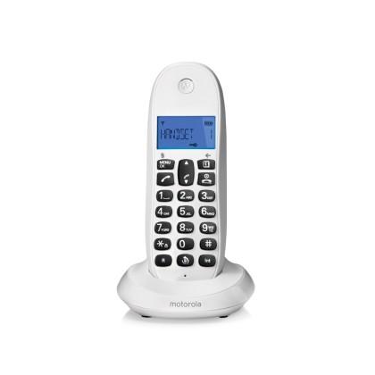 Motorola Ασύρματο Τηλέφωνο C1001LB (Ελληνικό μενού) Λευκό
