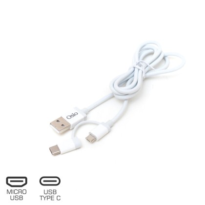 Osio Καλώδιο OTU-495W USB σε Micro USB & USB TYPE C με Αντάπ