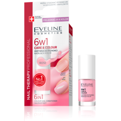 Eveline 6 in 1 Care & Colour Nail Conditioner Nail Therapy R