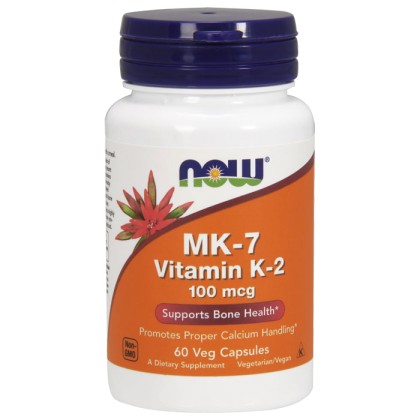 MK-7 Vitamin K-2, 100mcg - 60 vcaps NOW Foods / Βιταμίνες