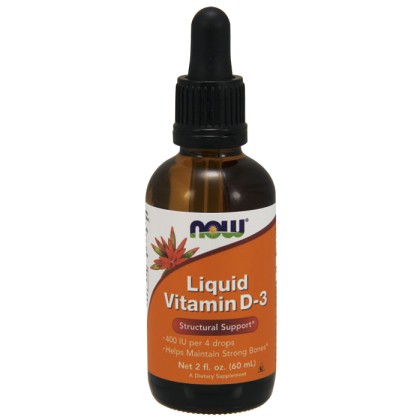 Vitamin D-3 Liquid 400IU 60ml - Now / Βιταμίνη D3