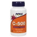 Vitamin C 500 with Rose Hips 100 ταμπλέτες - Now / Αντιοξειδωτικ