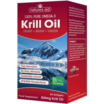 Krill Oil Superba 500mg 60 μαλακές κάψουλες - Omega 3 - Natures 