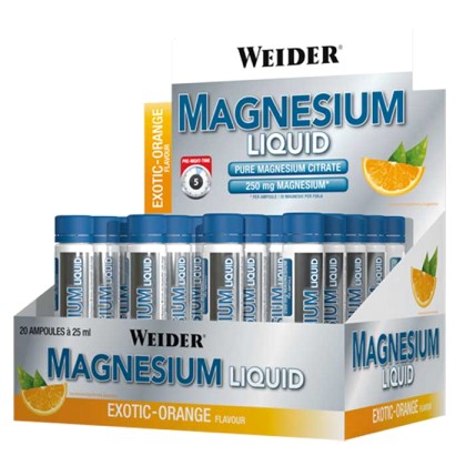 Magnesium Liquid 20x25 ml - Weider / Μαγνήσιο - Πορτοκάλι