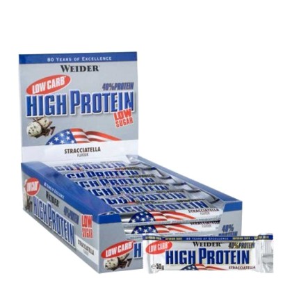 High Protein Bar 50gr x12 - Weider / Μπάρα Πρωτεΐνης - Φράουλα