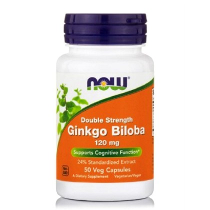 Ginkgo Biloba 120mg 50 φυτικές κάψουλες - Now / Μνήμη Συγκέντρωσ