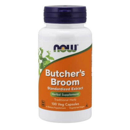 Butchers Broom 500mg 100 caps - Now Foods