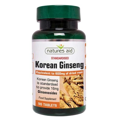 Korean Ginseng 40mg (600mg equiv) 90 Tabs - Natures Aid