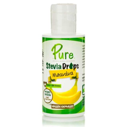Stevia Drops 50ml - Pure - Μπανάνα