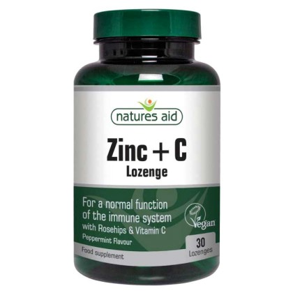 Zinc + C Lozenges  30 παστίλιες - Natures Aid / Ψευδάργυρος με Β