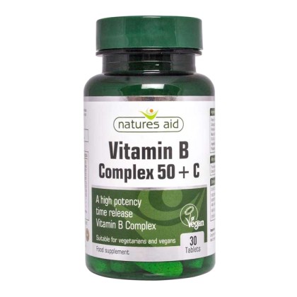 Vitamin B Complex 50 + C 30 ταμπλέτες - Natures Aid / Βιταμίνες