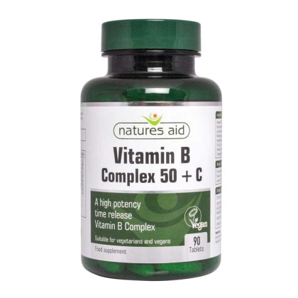 Vitamin B Complex 50 + C 90 ταμπλέτες - Natures Aid / Βιταμίνες