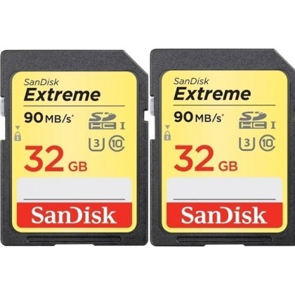 SanDisk Extreme Plus 2-Pack 32GB 90MB/s. V30   SDSDXWF-032G-GNCI