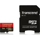 Transcend microSDHC 8GB Class 10 UHS-I MLC 600x + SD-Adapter  - 