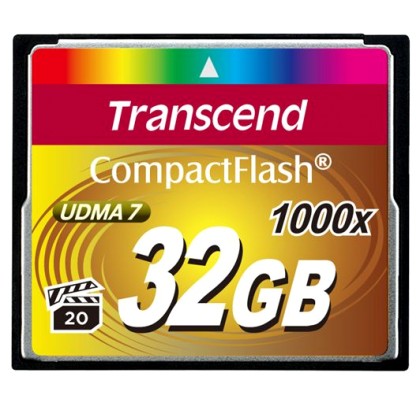 Transcend Compact Flash     32GB 1000x  - Πληρωμή και σε 3 έως 3