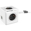 allocacoc PowerCube Extended USB incl. 3 m Cable grey Type F  - 