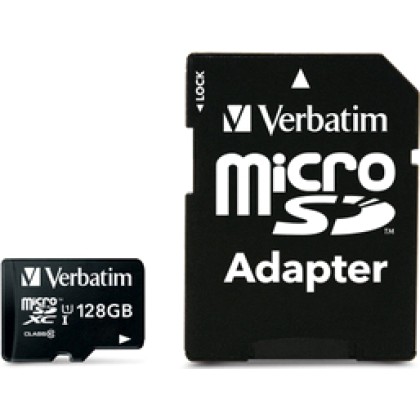 Verbatim microSDXC         128GB Class 10 UHS-I incl Adapter  - 