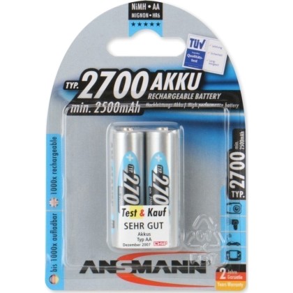 1x2 Ansmann rech. battery 2700 Mignon AA 2500 mAh  - Πληρωμή και