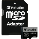 Verbatim microSDXC Pro      64GB Class 10 UHS-I incl Adapter  - 