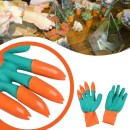 Γάντια κηπουρικής με "νύχια" για σκάψιμο - Πορτοκαλί/Π