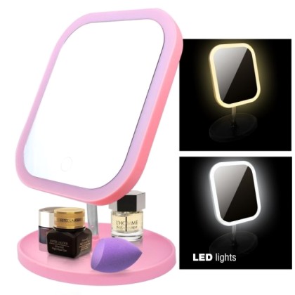 Πτυσσόμενος καθρέφτης μακιγιάζ με LED φωτισμό