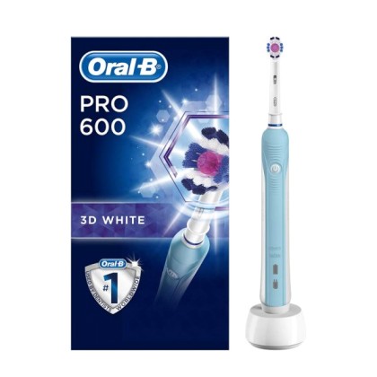 Επαναφορτιζόμενη Ηλεκτρική Οδοντόβουρτσα Oral-B Pro 600 3D White