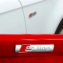 Μεταλλικό 3D σήμα Sline με αυτοκόλλητο για το αυτοκίνητο - Ασημί