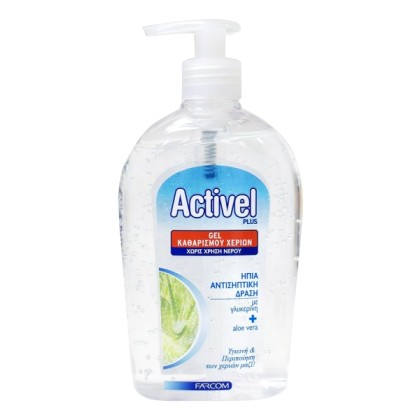 ACTIVEL gel καθαρισμού χεριών, με γλυκερίνη & aloe vera, 500