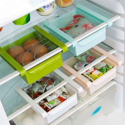 Πλαστικό συρτάρι - ράφι αποθήκευσης ψυγείου - Γαλάζιο