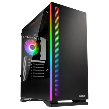 ZALMAN PC case S5 mid tower 398x212x465mm, 2x fan, διάφανο πλαϊν