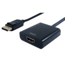 POWERTECH converter DisplayPort σε HDMI PTH-033, active, 4K, μαύ