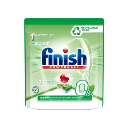 Απορρυπαντικό Πλυντηρίου Πιάτων Finish 0% 70 Ταμπλέτες Fin-Eco
