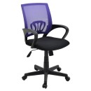 Καρέκλα Γραφείου Εργασίας Berto Με Ύφασμα Mesh Χρώμα Μαύρο-Μωβ