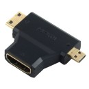 POWERTECH adapter HDMI 19pin (F) σε Mini HDMI (M) & Micro HD
