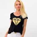 Μπλουζάκι με τύπωμα διαμάντι
