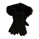 Γυναικεία γάντια βελούδινα  με φυσική γούνα