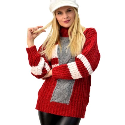 Γυναικείο πουλόβερ με ρίγα