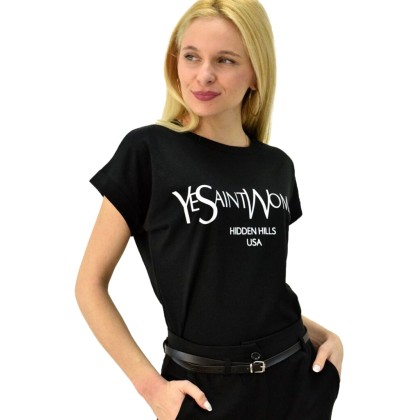 Γυναικείο T-shirt με τύπωμα yesaintwoman